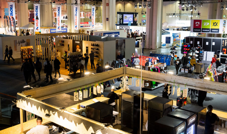 A view of a busy trade show from above. Coming up with creative trade show ideas can help you have a great vendor experience.