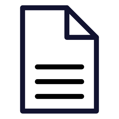 Simple icon of a document or file with a folded top-right corner